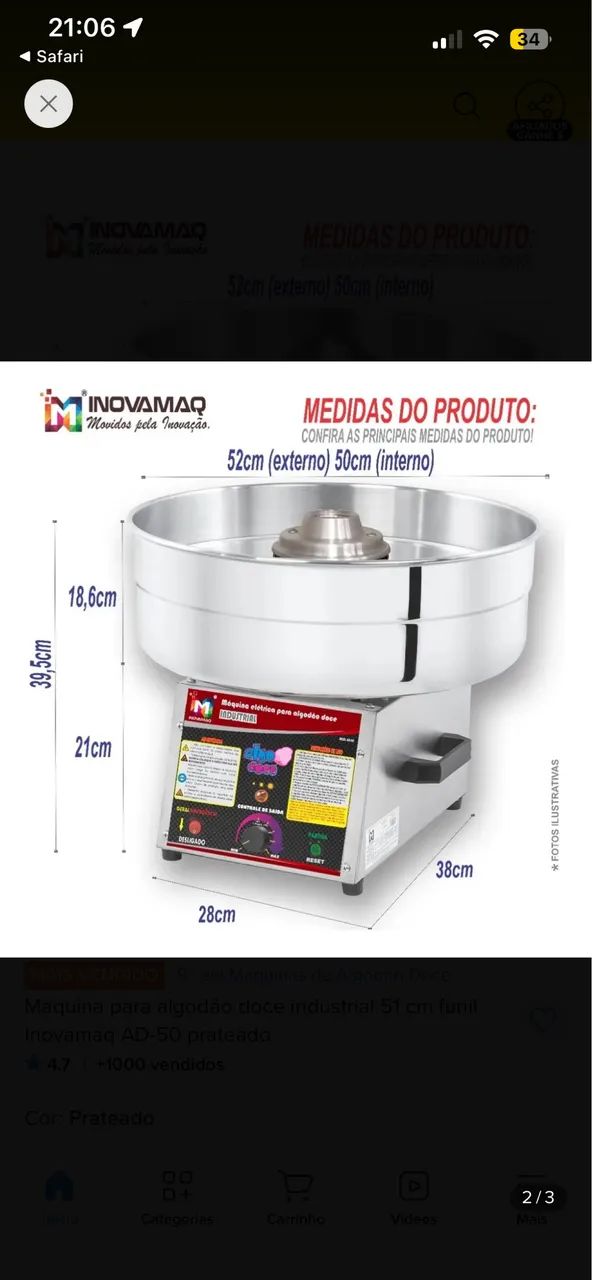 Máquina de algodão doce 