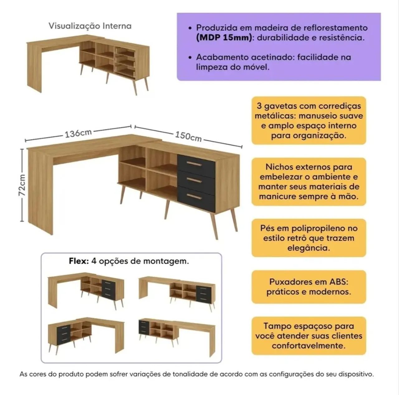 Mesa para manicure/esxritório - Foto 5