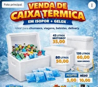 CAIXA DE ISOPOR 120L SEMI NOVAS