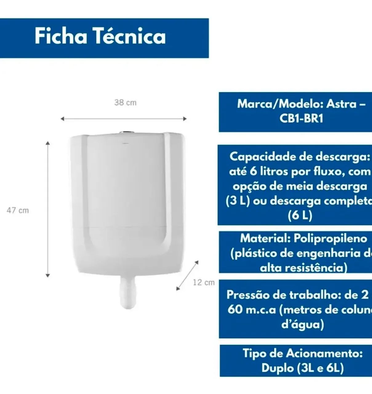 Combo de 3 Caixas de Descarga baixas Atlas Inove - Foto 4