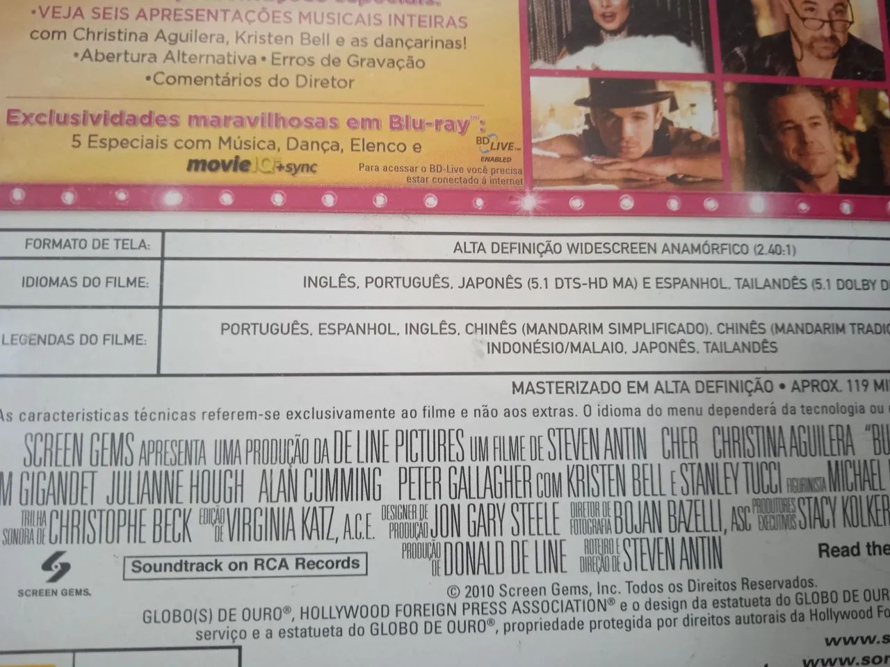 Blu-ray original Burlesque com Cher e Christina Aguilera - Foto 5