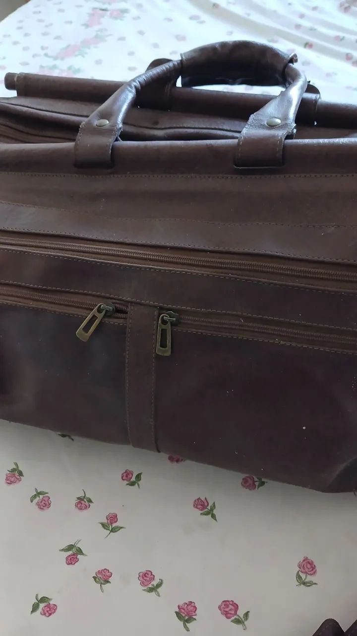 Bolsa grande Couro legítimo viagem - Foto 2