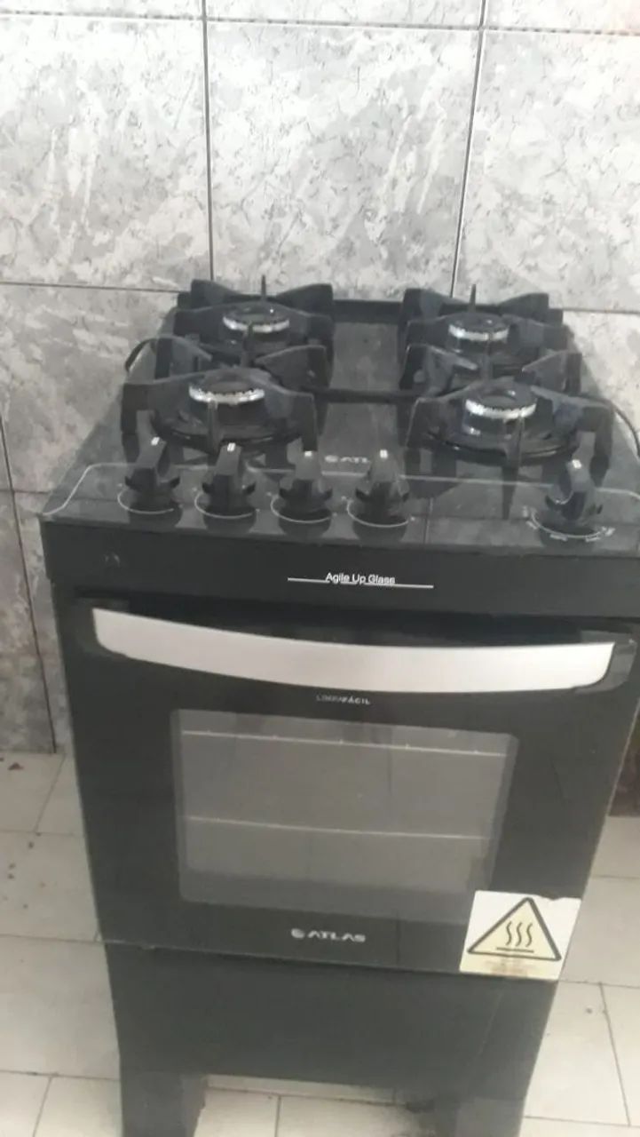 Fogao 4 bocas Tampo de Vidro