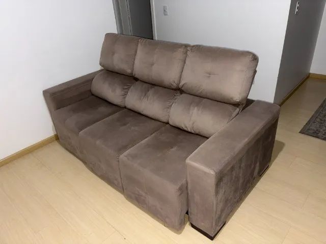 Sofá retrátil e reclinável 3 lugares