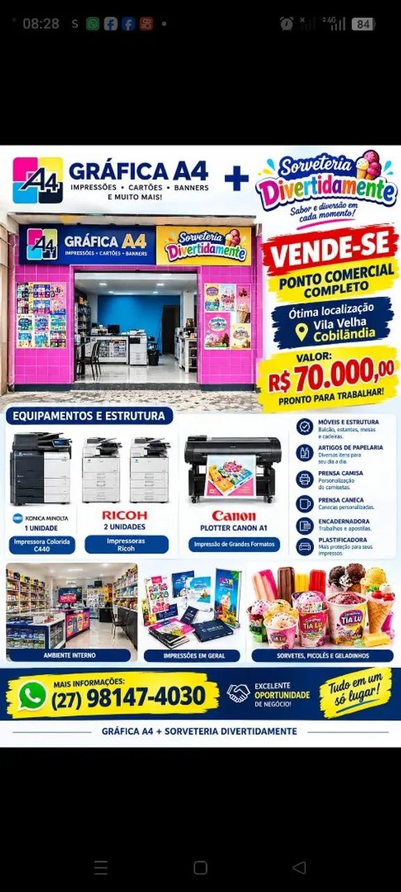 SORVETERIA E GRÁFICA RAPIDA.