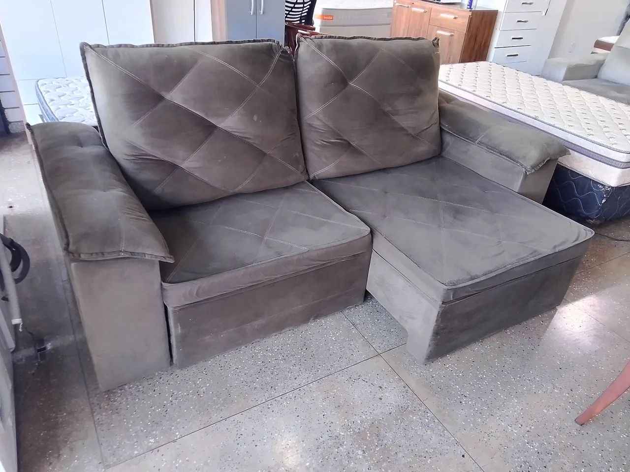Sofá Retrátil Reclinável 3 Lugares 