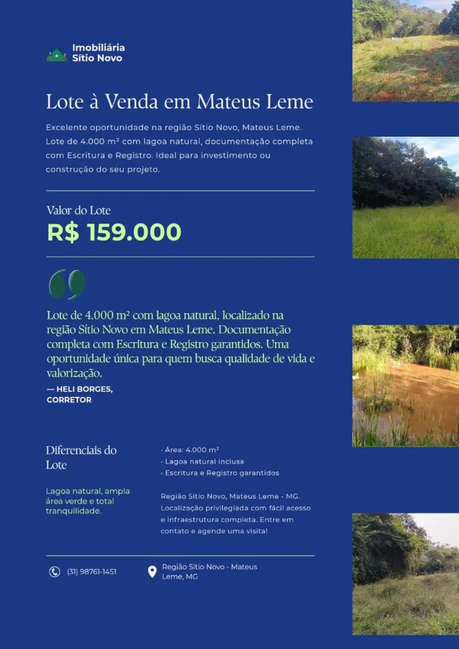 Terreno rural em mateus leme 