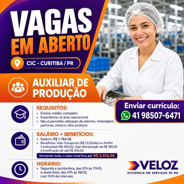 Auxiliar de Produção - CIC