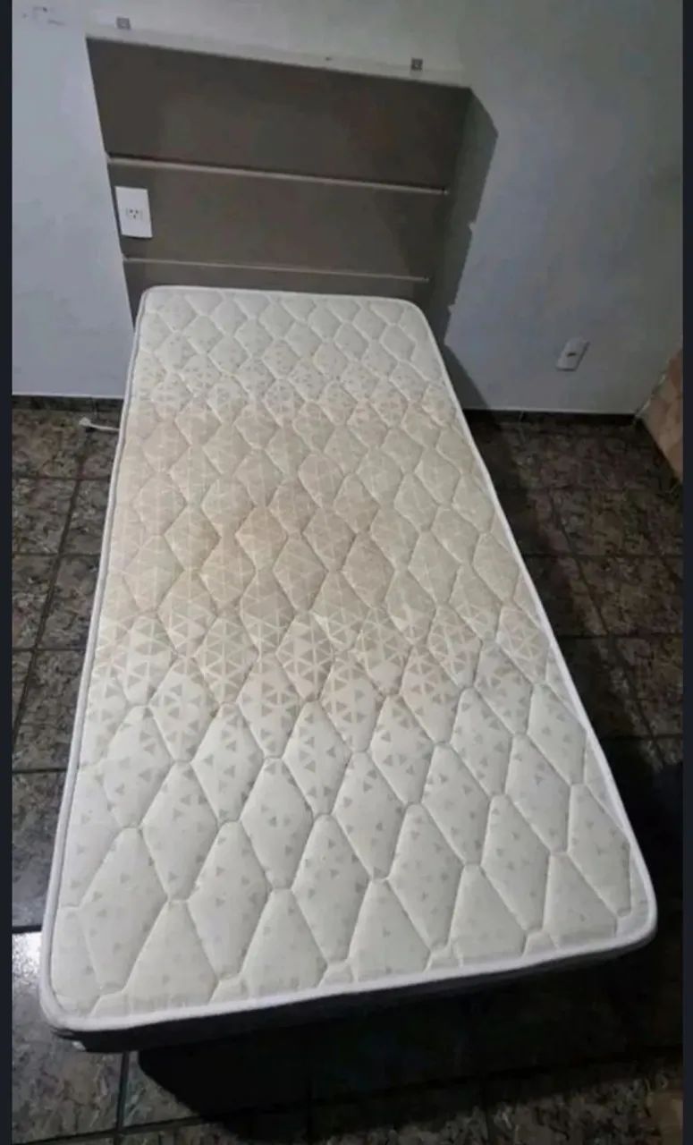 Cama Box Solteiro Completa (Colchão + Base Box + Cabeceira com Tomada) - Foto 3