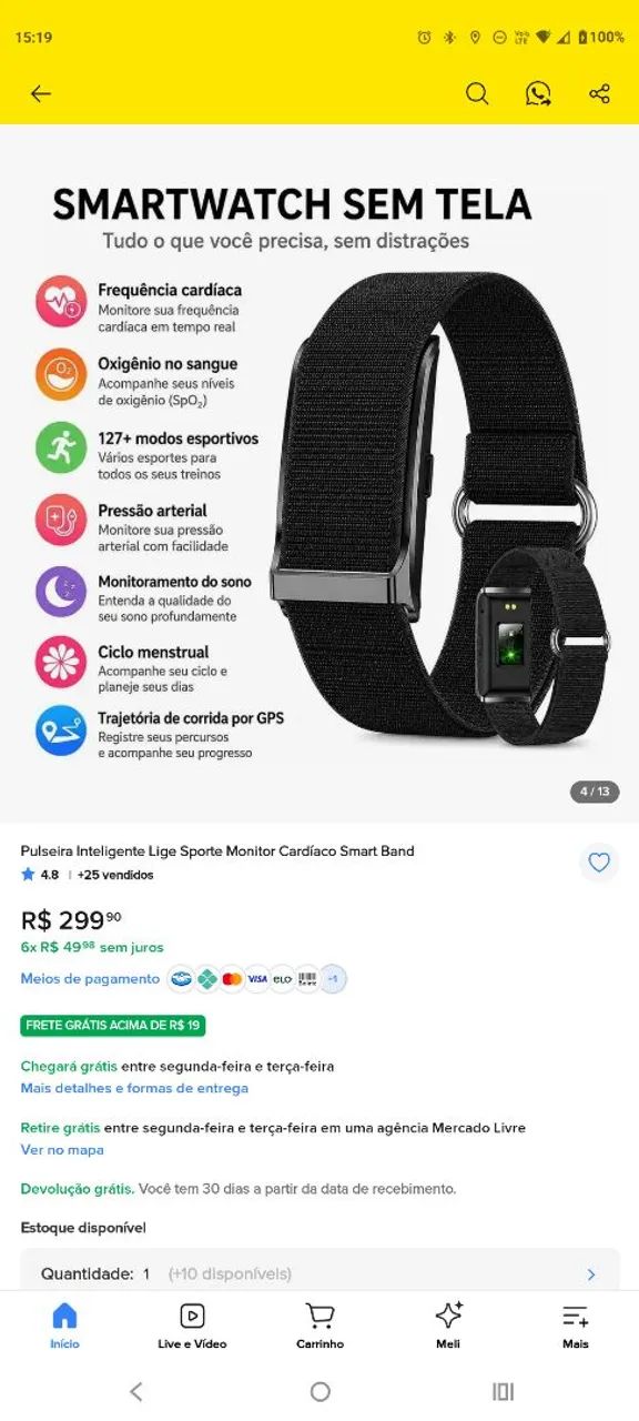 Pulseira inteligente  - Foto 4