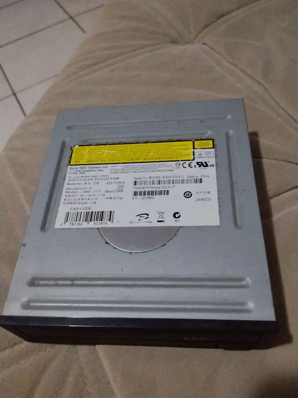 Leitor de dvd - Sony nec optiarc 