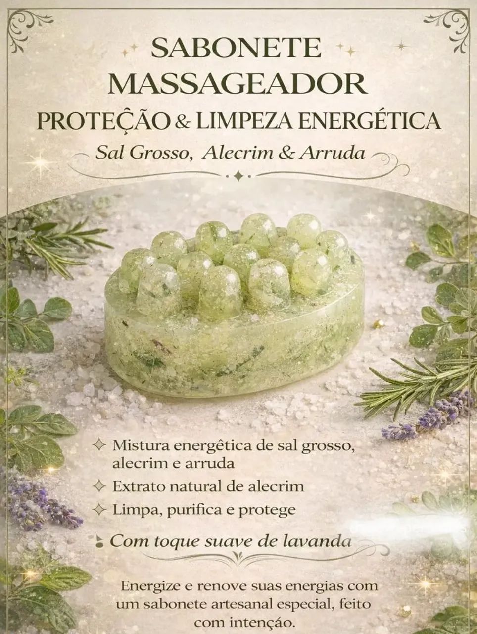 Sabonete de sal grosso com alecrim. - Foto 2