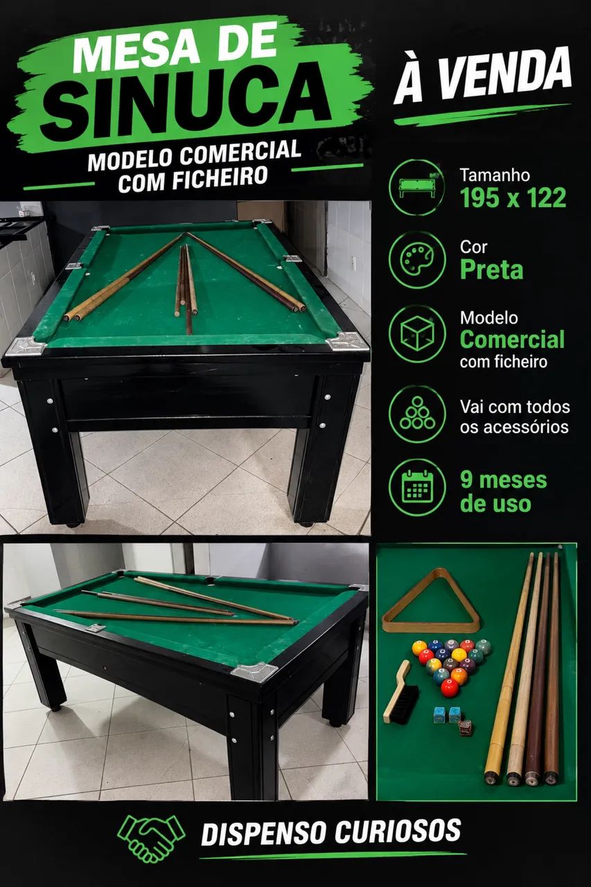 Mesa sinuca modelo comercial com ficheiro  - Foto 4