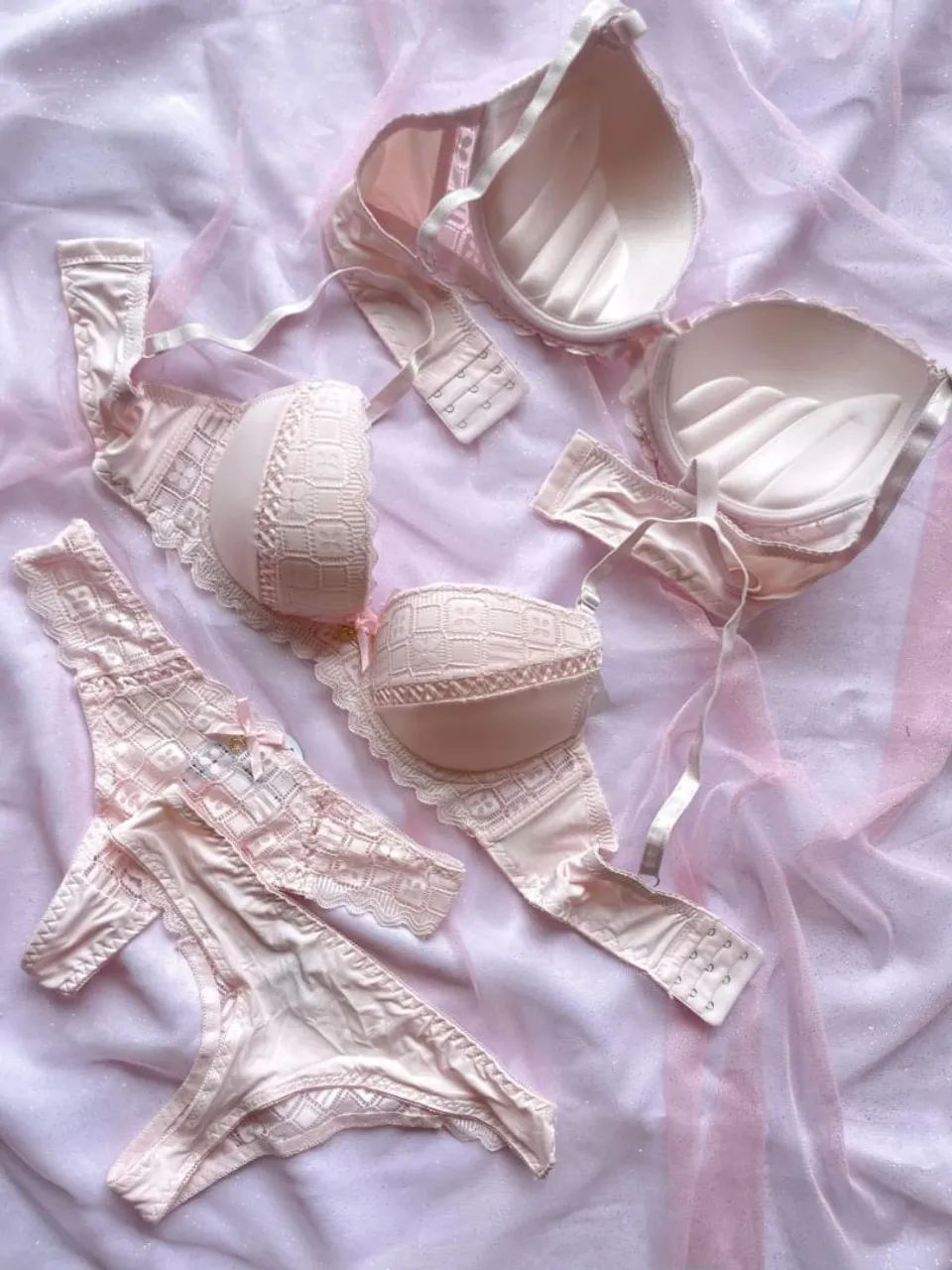 Conjunto de lingerie Elegance Rosê Premium - Foto 4