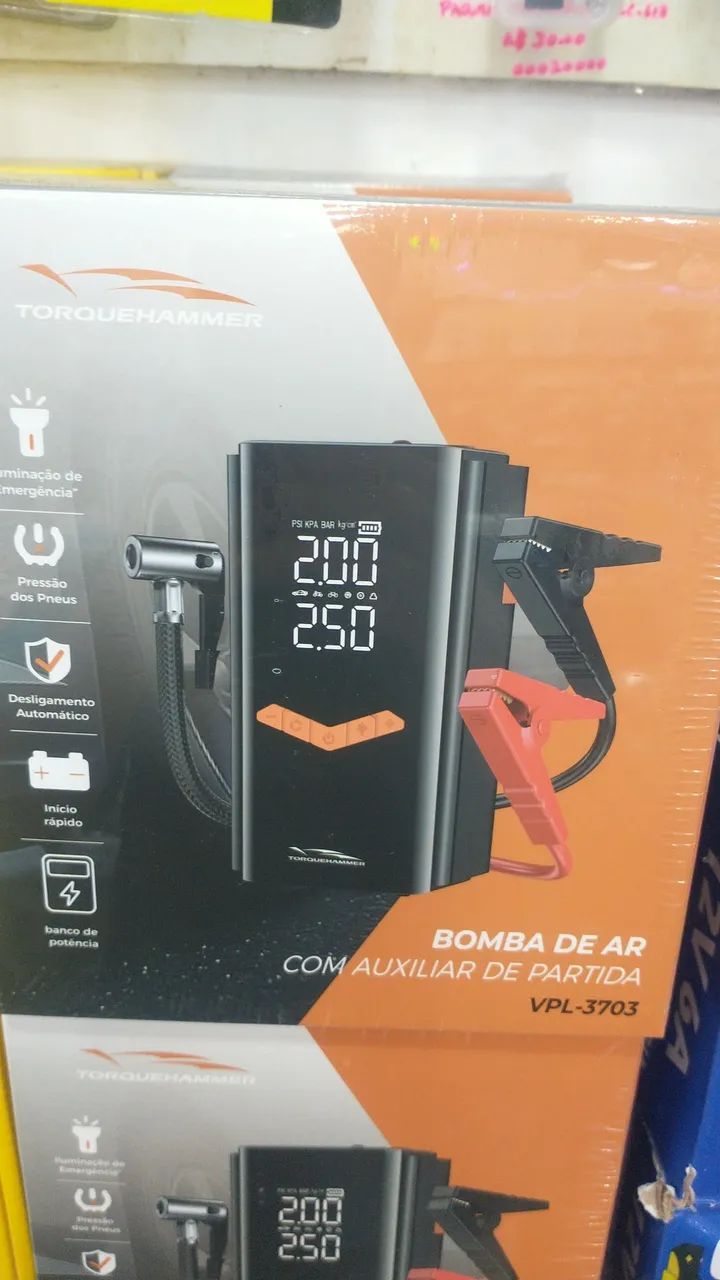 Compressor portátil com auxiliar de partida automotivo - Foto 2