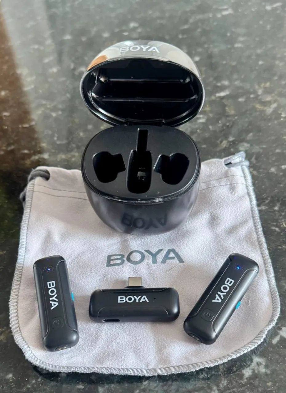 Microfone de Lapela Boya Usb C Preto - Foto 2