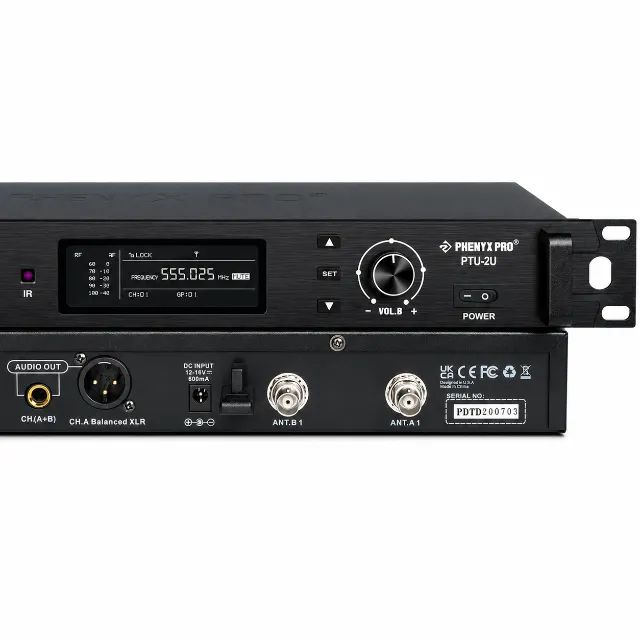 MICROFONE SEM FIO DUPLO PTU-2U PHENYX PRO - Foto 2