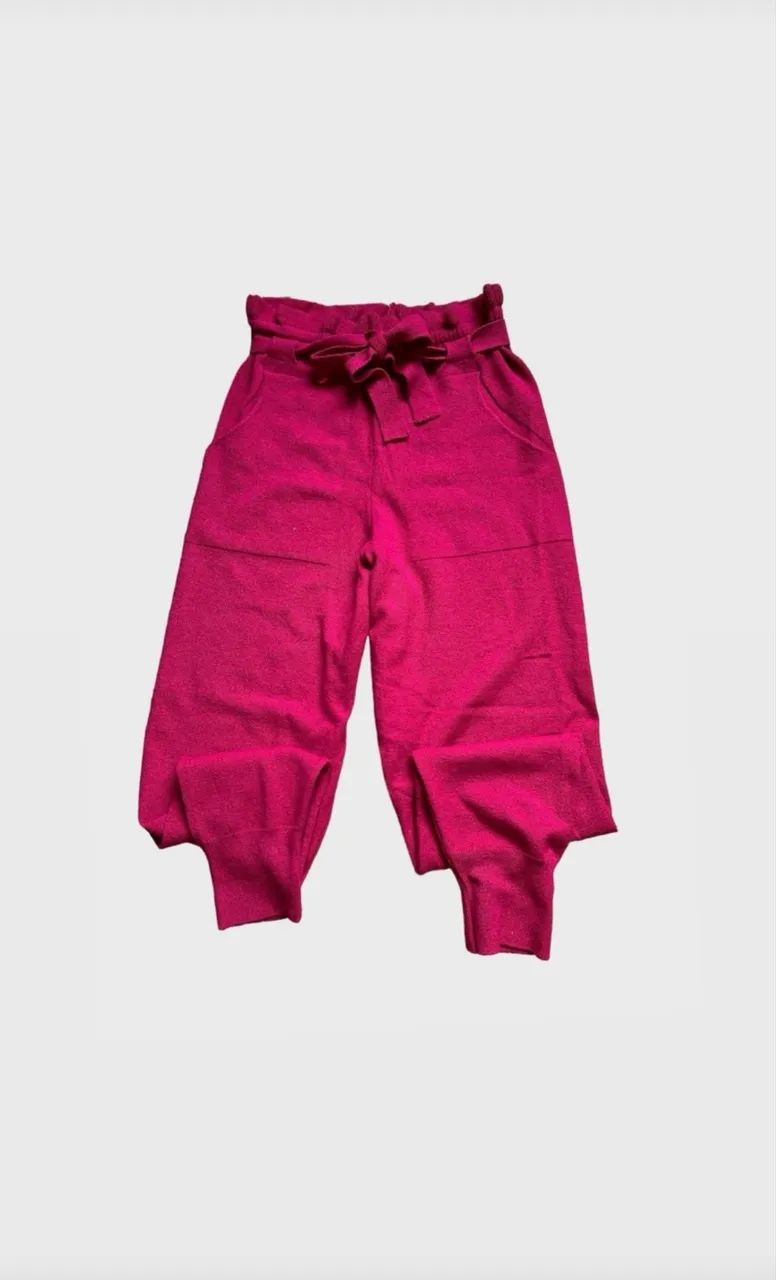Calça tricô pink modal