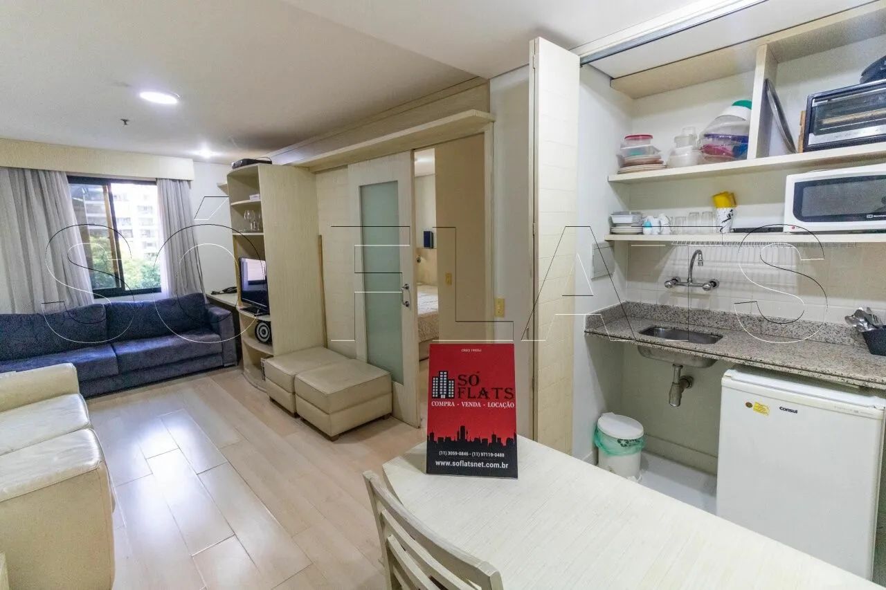 Flat mobiliado em Moema, prox a Av. Ibirapuera e ao Metrô. Com entrada imediata e sem fiad