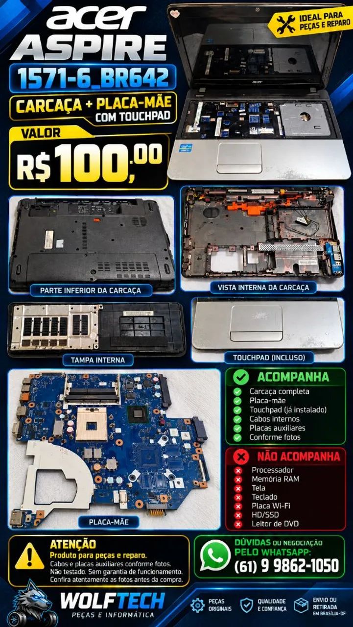 Carcaça de notebooks: Acer, Lenovo, Intelbras, Positivo e Itautec. - Foto 5