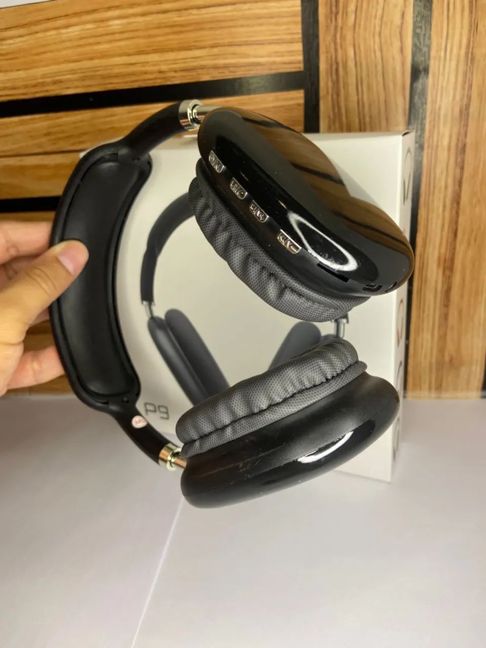 Fone de ouvido Headphone Bluetooth iOS Android P9 preto an5
