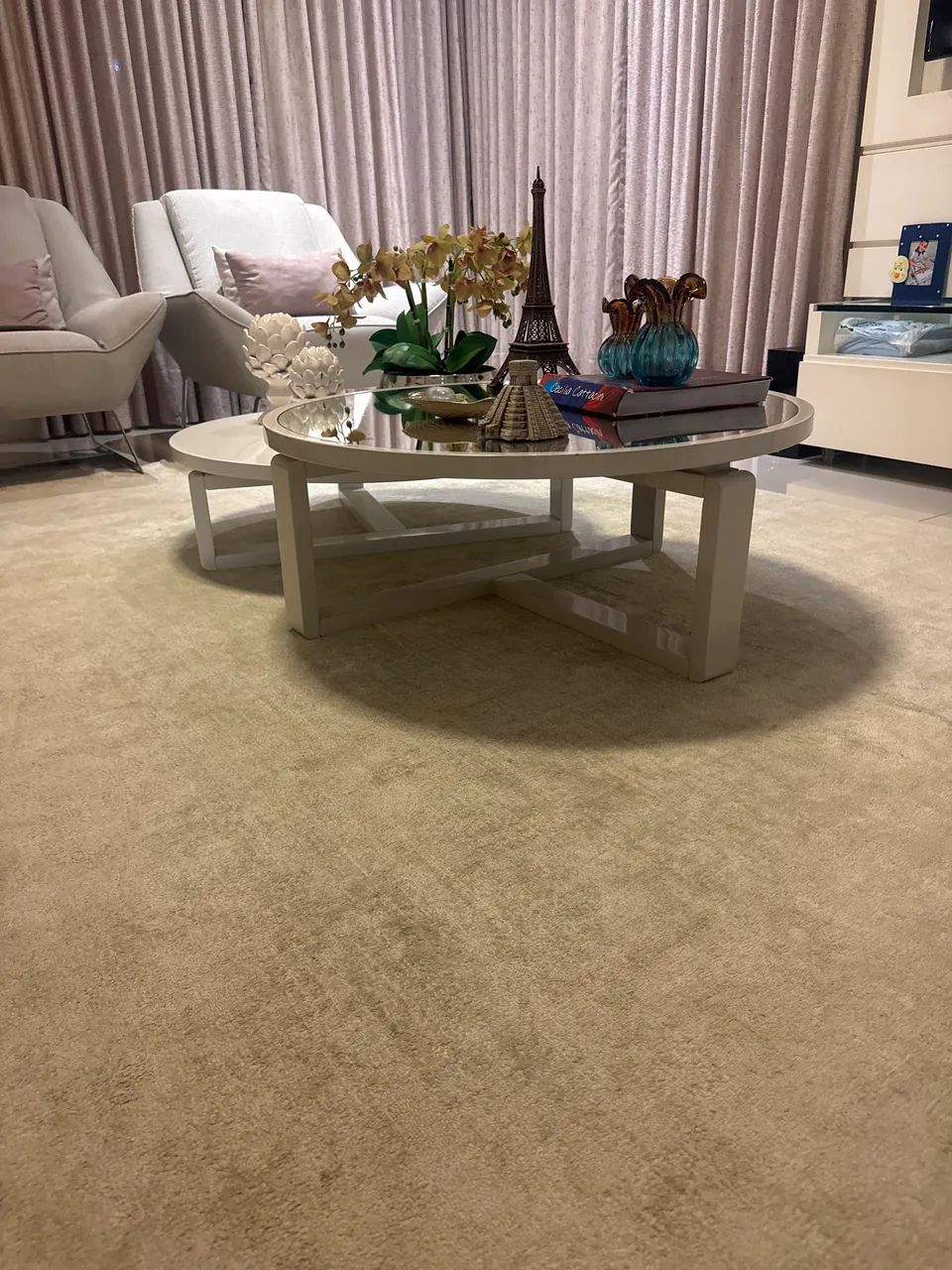 Mesa de centro loja conceito em laca brilhosa e espelho - Foto 2