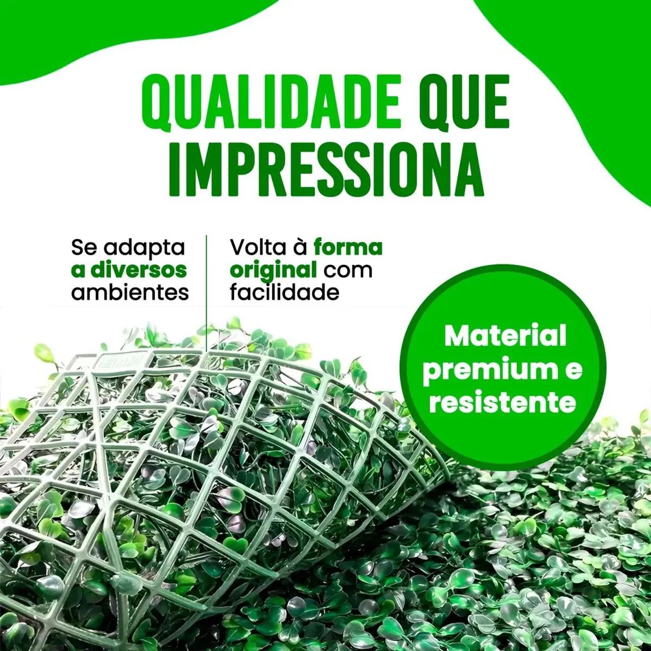 Kit 12 placas de parede verde artificial muro de plantas buchinho 40x60cm