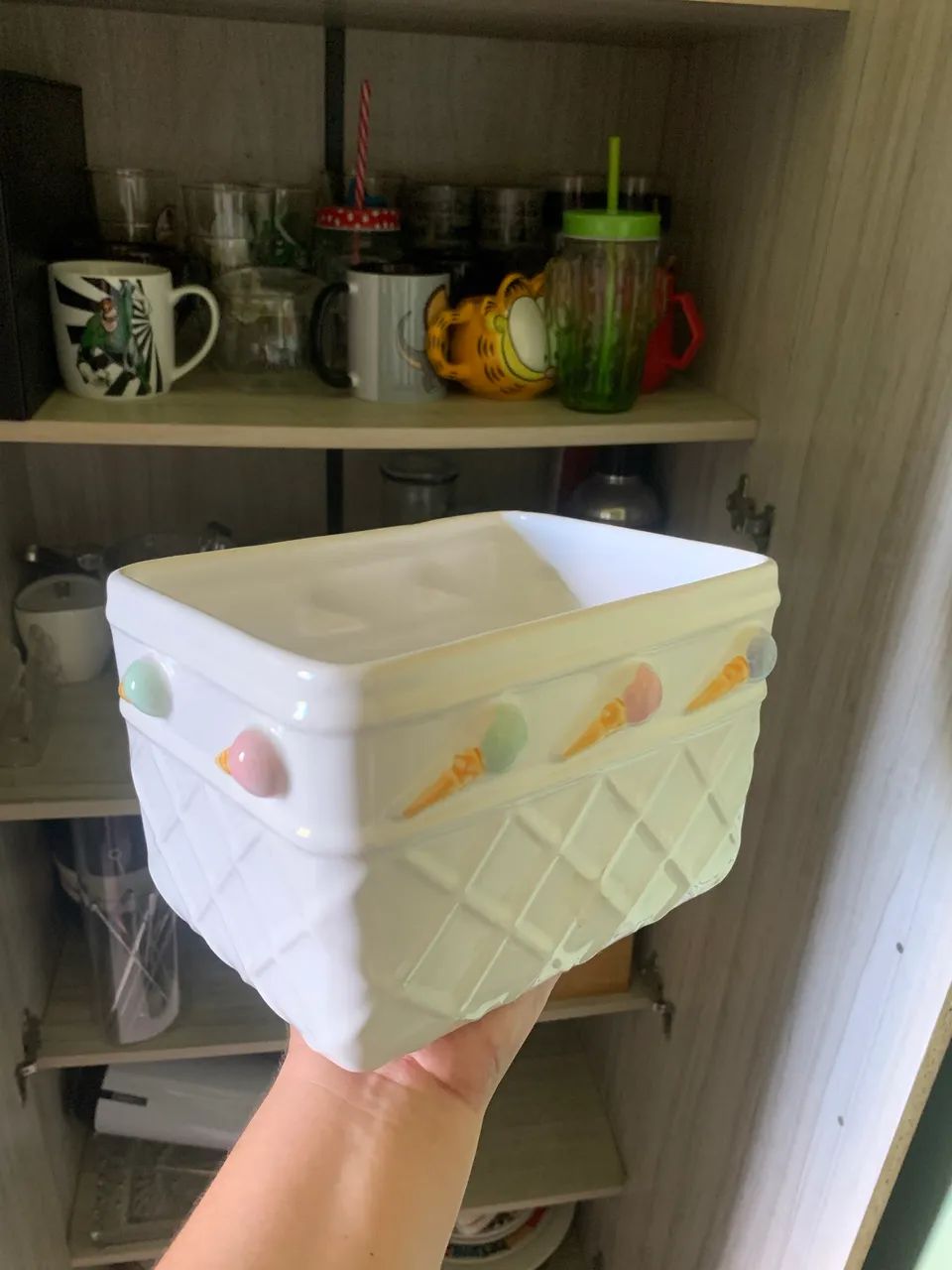 Pode de cerâmica para sorvete mesa posta. - Foto 3