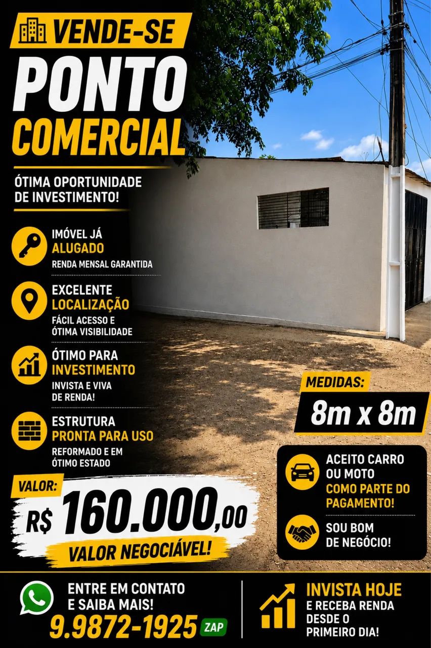 Ponto Comercial de Frente para o Atacadão - Já Alugado e Gerando Renda!