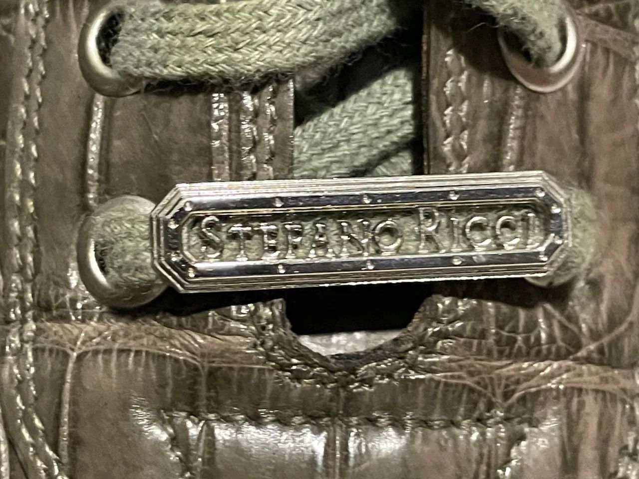 Sapato Couro Crocodilo Stefano Ricci Marrom - Foto 2