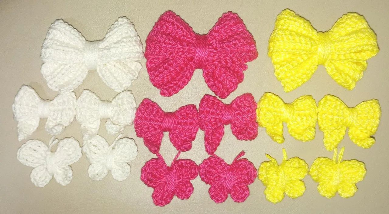 Presilhas com lacinhos em crochê  - Foto 2