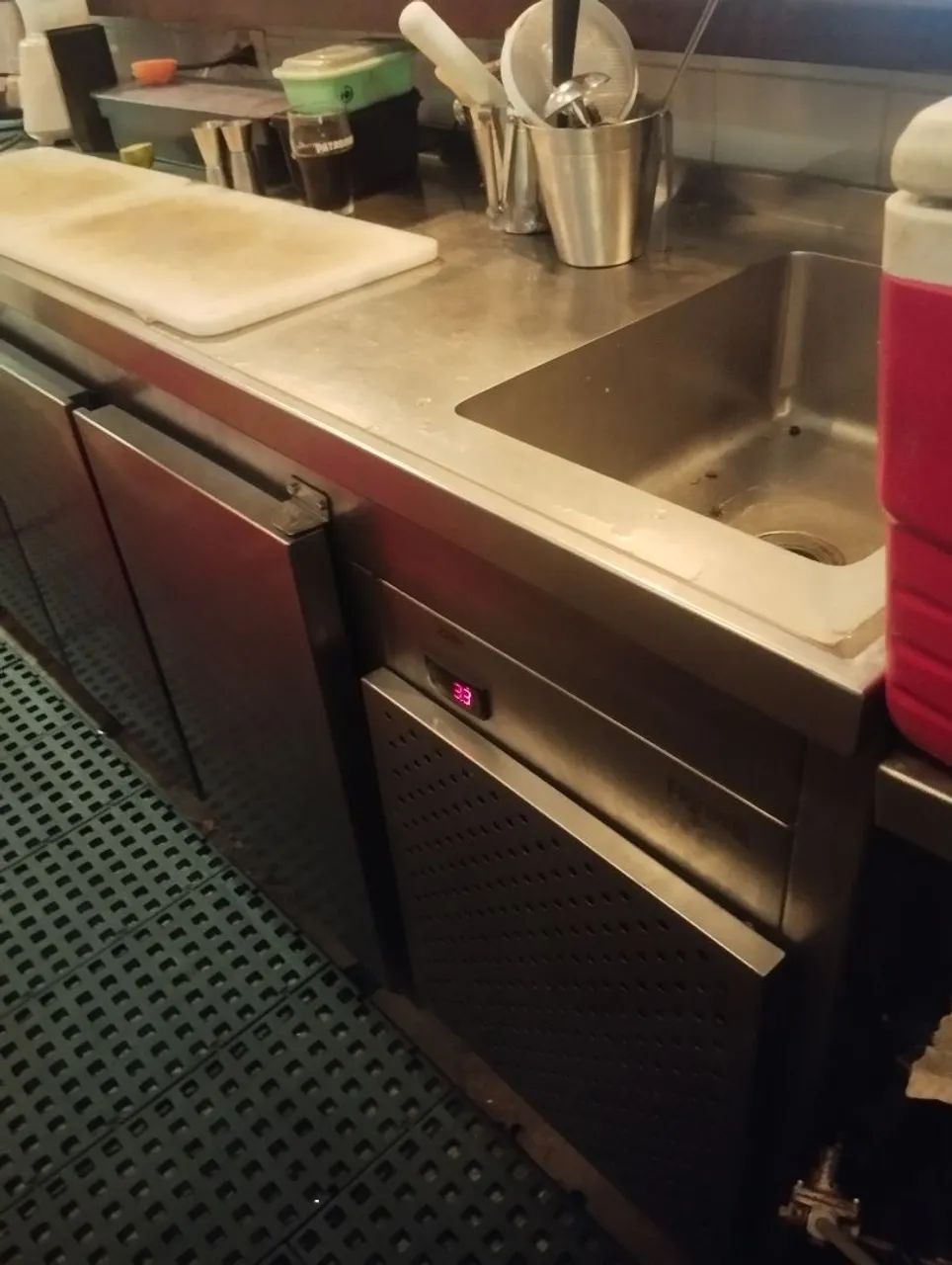 Bancada inox completa para bar/lanchonete 