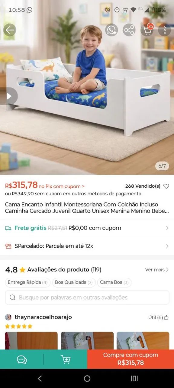 Vendo cama infantil com colchão 