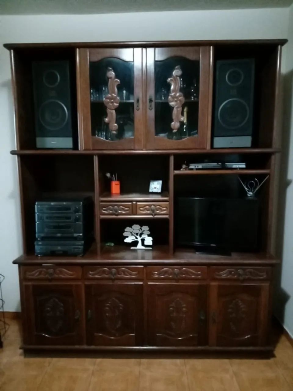 Estante antiga de madeira maciça65573788813315120