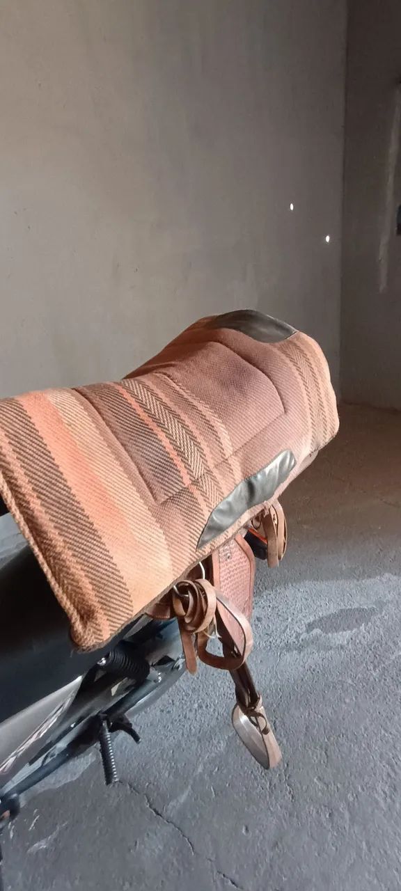 Sela de couro completa, acompanha manta e acessórios. Bem conservada!? - Foto 3