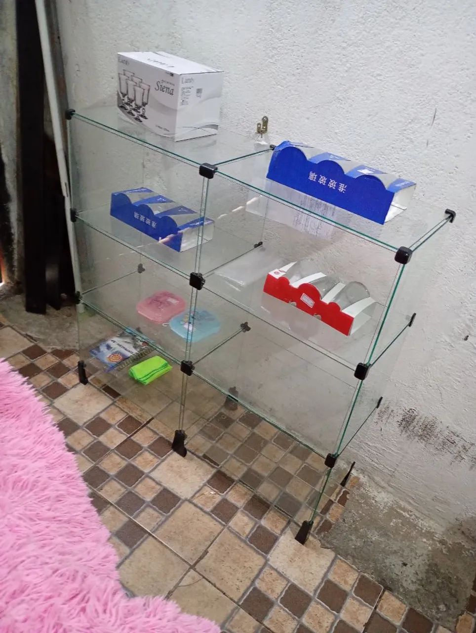 Estante de vidro 