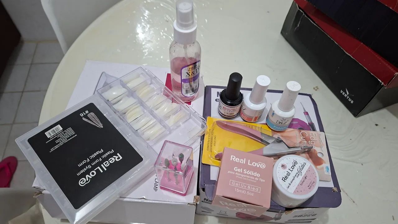 Kit Manicure Iniciante com Cabine e Lixadeira" alongamento  unhas