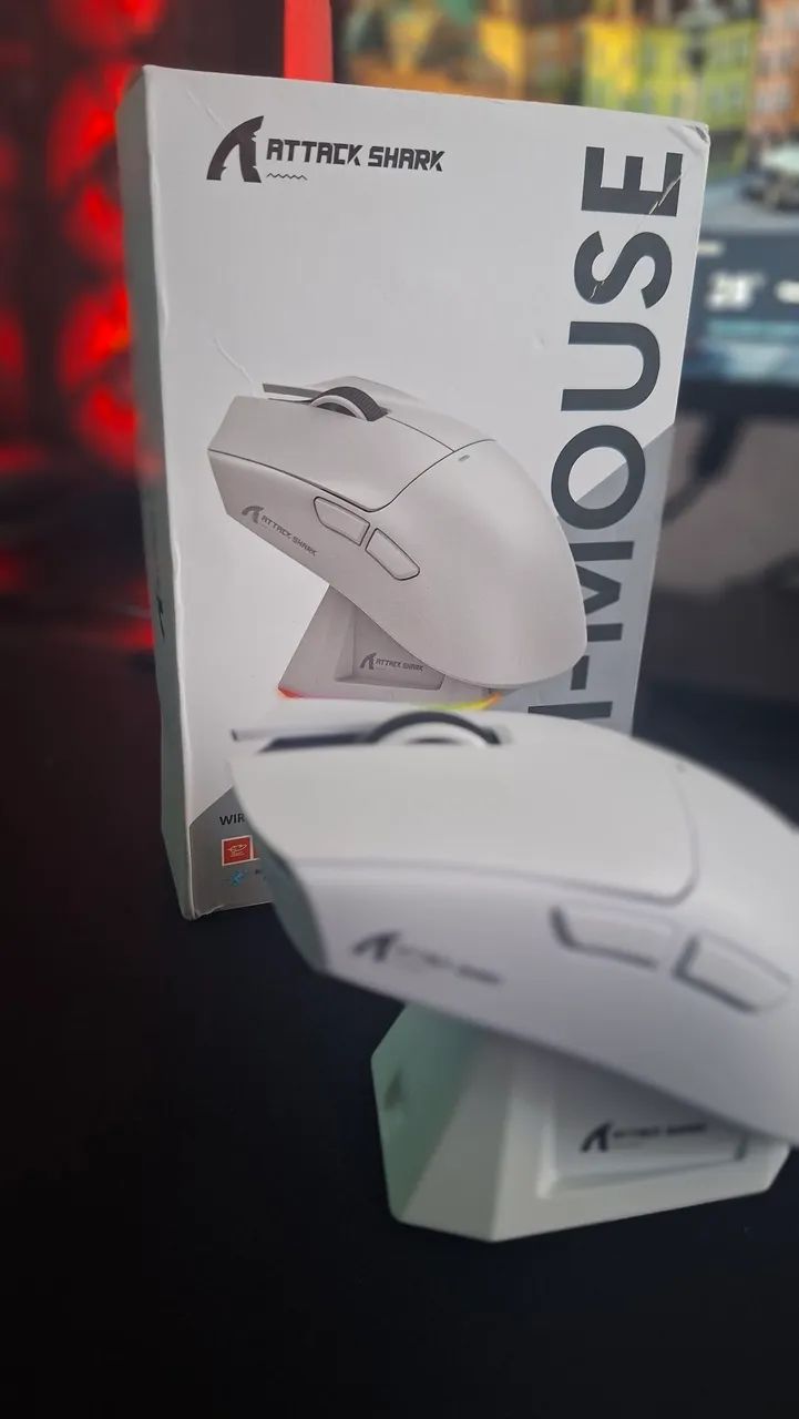 Mouse Gamer Sem Fio - Attack Shark X11 Branco - Foto 3