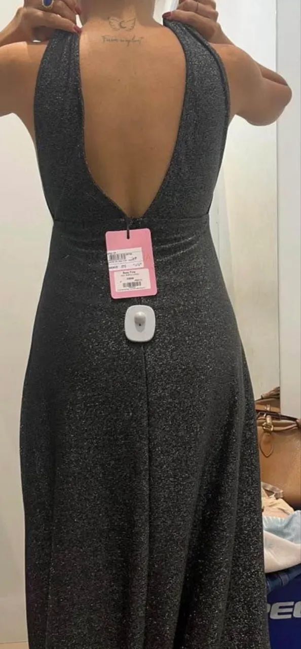 Vestido de festa prata c/ brilho  - Foto 3