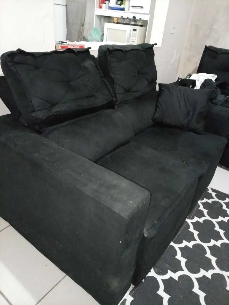 Sofá preto. 2 lugares. - Foto 2