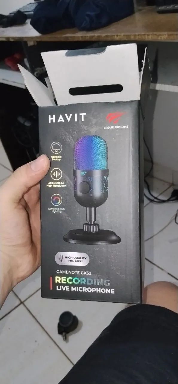 Microfone gamer em ótimo estado acompanha a caixa e descrição - Foto 3