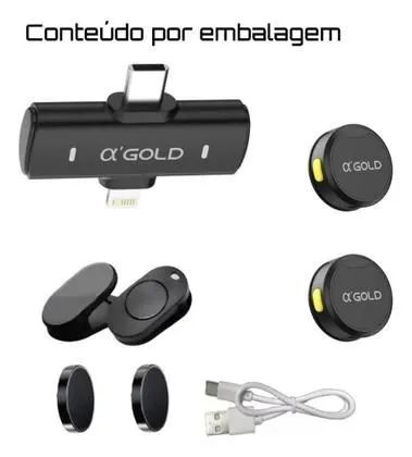 Microfone Lapela Sem Fio Com Imã duplo Profissional iphone e Samsung Motorola Xiaomi  - Foto 3