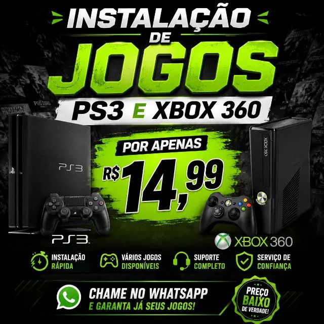 INSTALAÇÃO DE JOGOS PS3 E XBOX 360