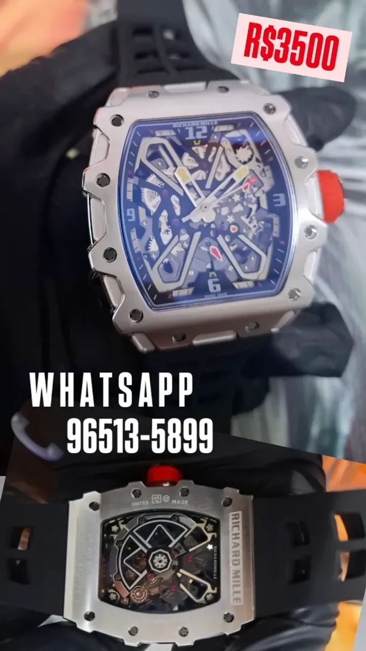 Relógio RICHARD MILLE MODELO RAFAEL NADAL PULSEIRA PRETO AUTOMÁTICO  - Foto 2
