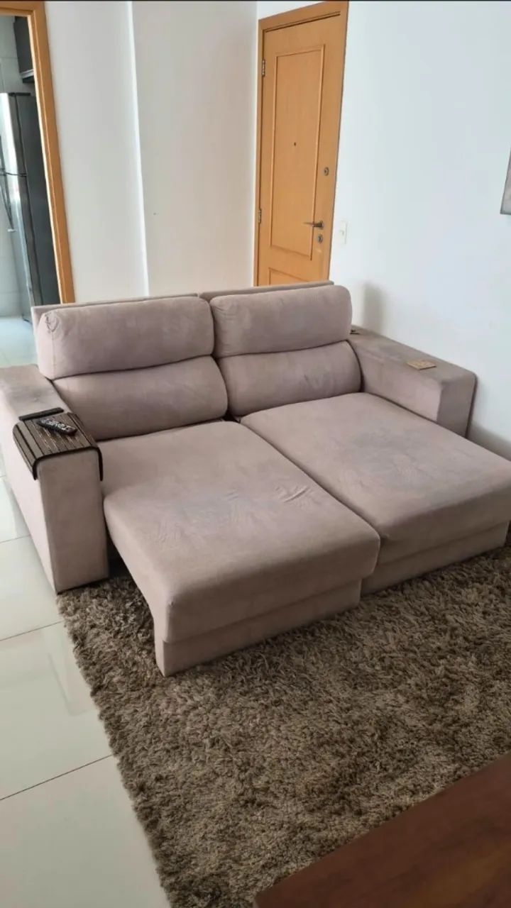 Sofá retrátil e reclinável de 3 lugares