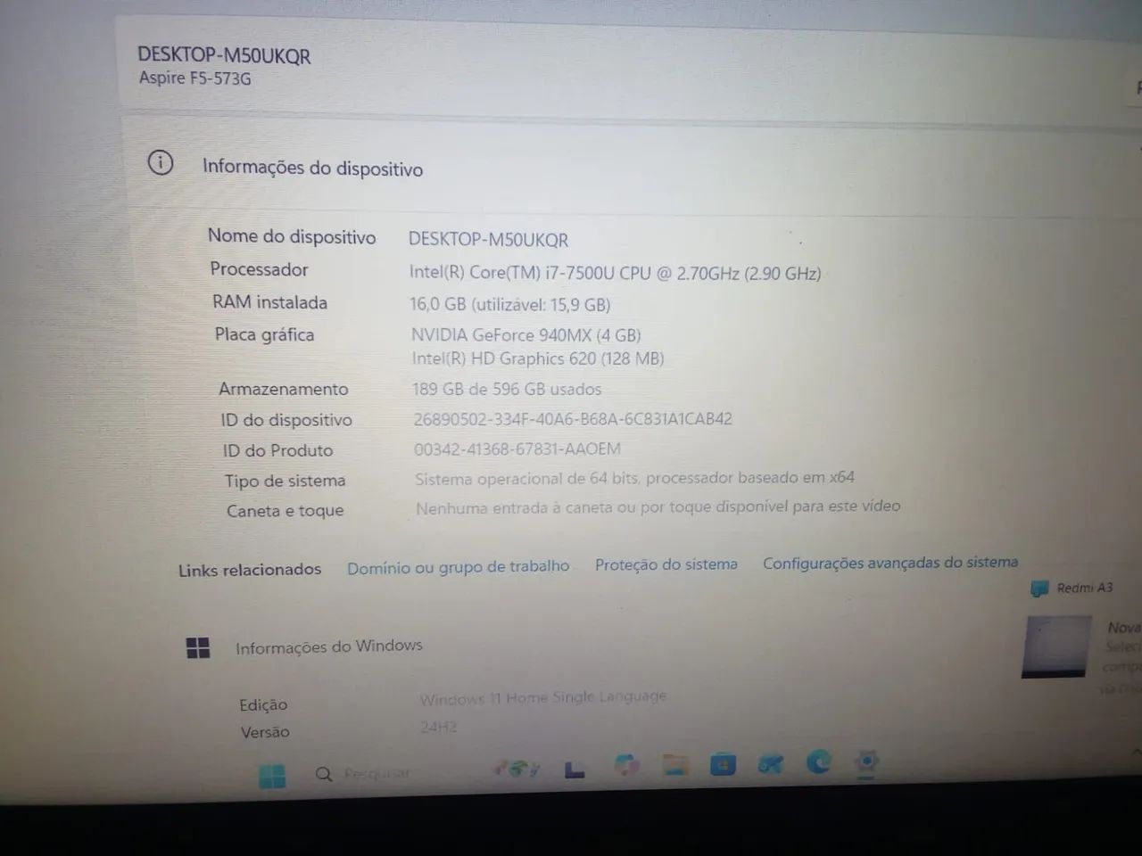 Vendo notebook Acer f5-573G - Foto 3