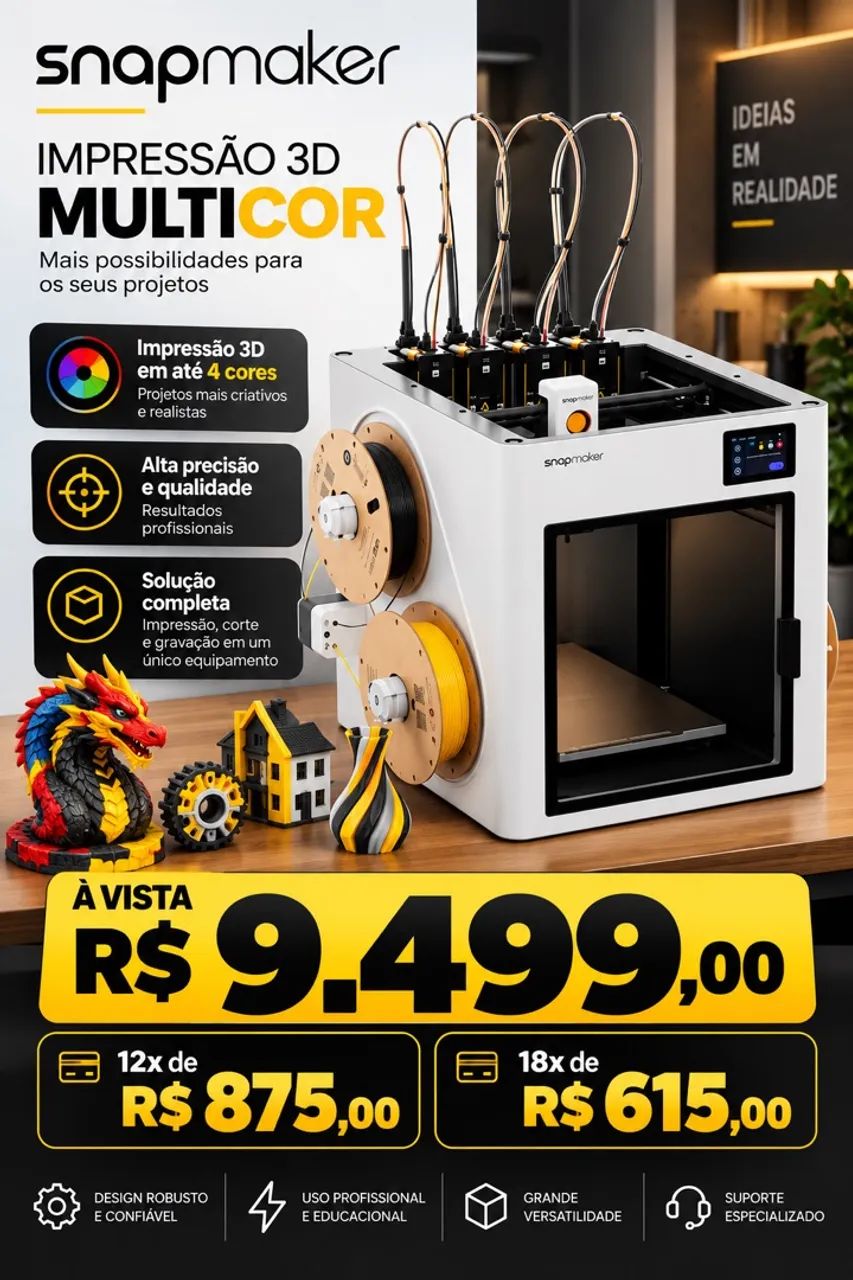 Impressora 3d snapmaker u1