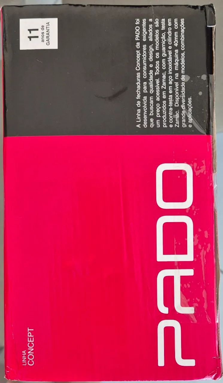 Fechadura PADO Porta Externa Zm Concept 409 40mm Preta - Portas e