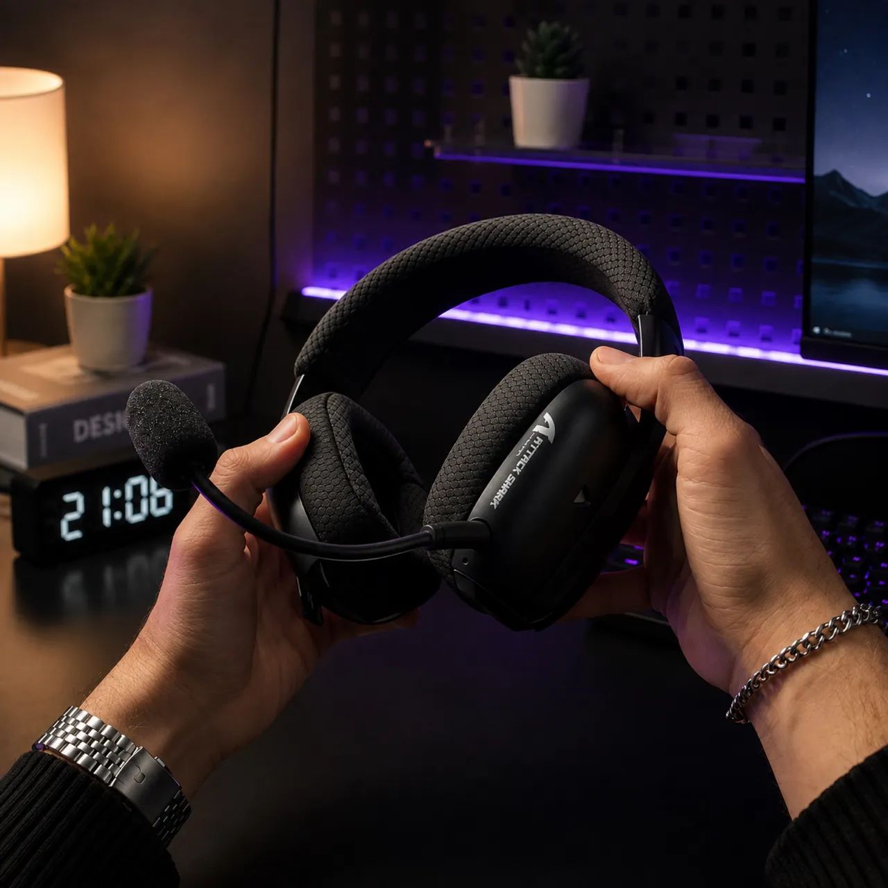 HEADSET GAMER SEM FIO L80 PRO TRI-MODE BLUETOOTH, CABO DRIVER E MAX CONFORTO. - Foto 2
