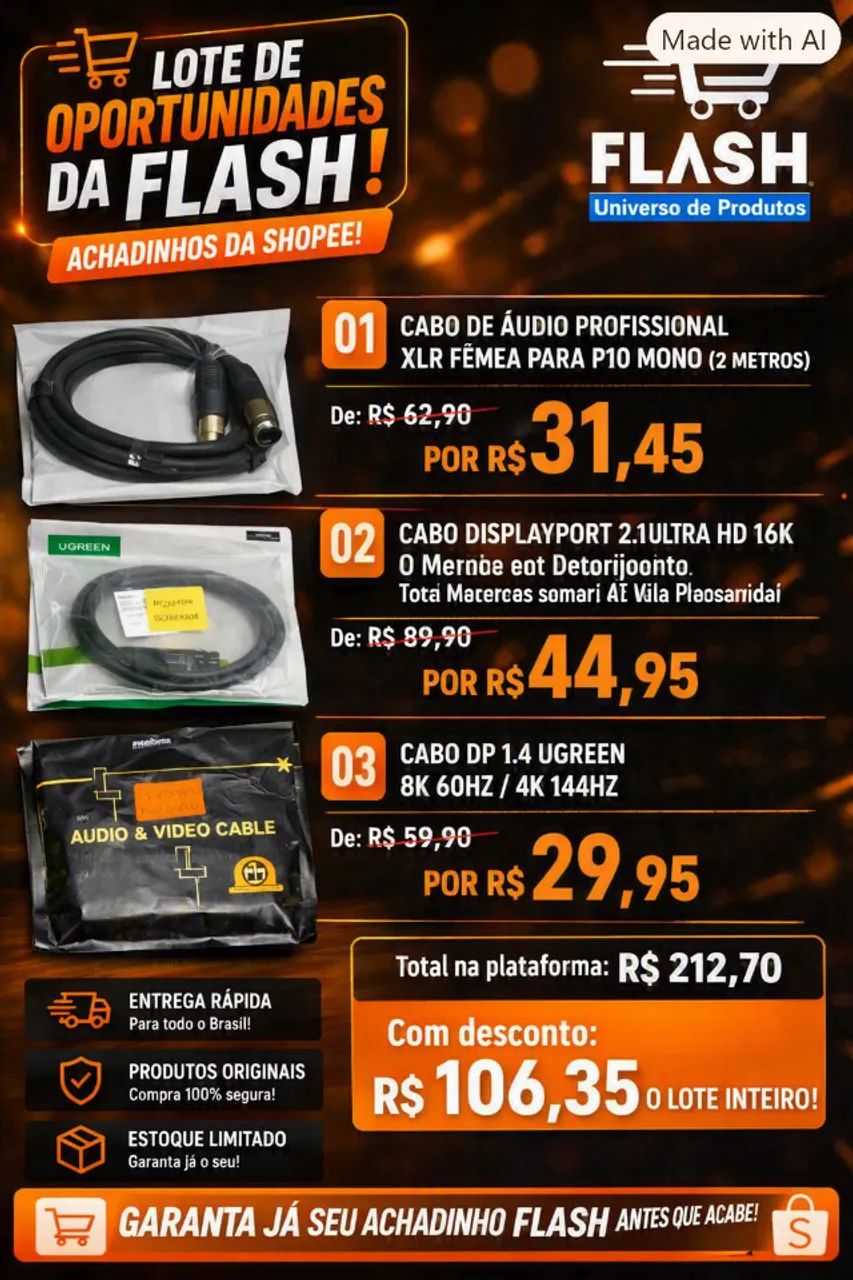 Achadinhos da Flash - Cabos Profissionais